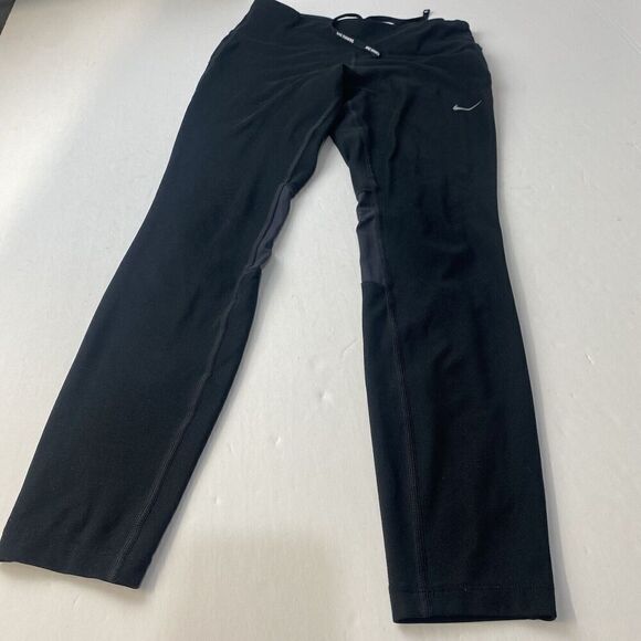 Nike Dri-fit Black Running leggings mesh panels size S Ankle  Drawstring Used - Picture 7 of 11
